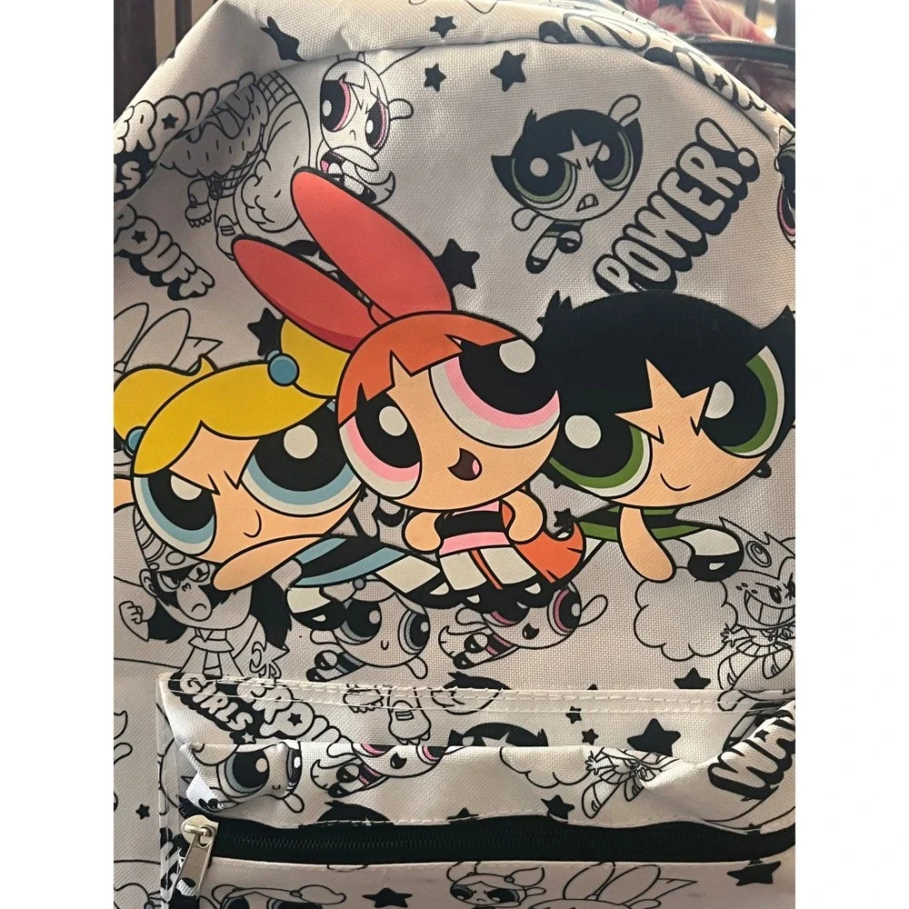 The Powerpuff Girls Trio Backpack Blossom Bubbles and Buttercup White Black